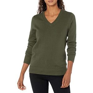 Amazon Essentials Women's Långärmad V-ringad tröja i 100% bomull, Olivgrön, XS Amazon Essentials Women's Långärmad V-ringad tröja i 100% bomull, Olivgrön, XS
