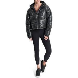 DKNY dam präglad crosswalk print cropped buffertjacka, svart, S DKNY dam präglad crosswalk print cropped buffertjacka, svart, S