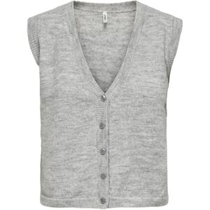 ONLY Onlhelga Sl Button Waiscoat Knt Nca, Ljusgrå melange, S ONLY Onlhelga Sl Button Waiscoat Knt Nca, Ljusgrå melange, S
