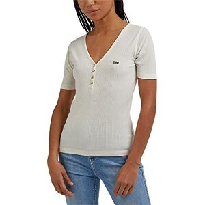 Lee Dam SS Henley-t-shirt, Ecru, medium, Beige, M Lee Dam SS Henley-t-shirt, Ecru, medium, Beige, M