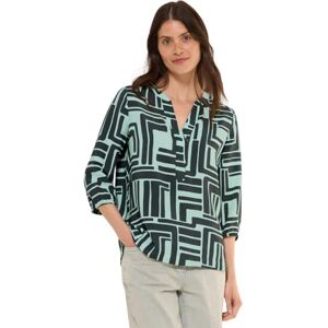 Cecil tryckt softwave splitneck blus, Slate khaki, XS Cecil tryckt softwave splitneck blus, Slate khaki, XS