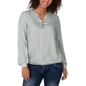 Timezone Dam Henley Blouse blus, Vita blå ränder, XL Timezone Dam Henley Blouse blus, Vita blå ränder, XL