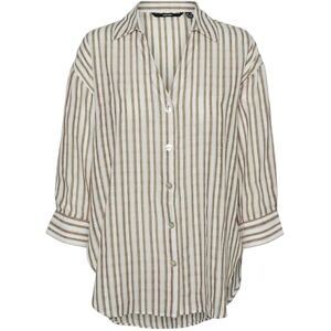VERO MODA Långärmad damblus, Silver mink/ränder: vit, S VERO MODA Långärmad damblus, Silver mink/ränder: vit, S