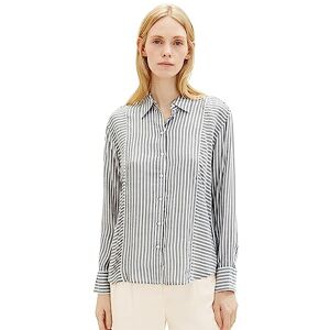 TOM TAILOR damblus med ränder, 32595-marinblå vit dobby Stripe, 44 TOM TAILOR damblus med ränder, 32595-marinblå vit dobby Stripe, 44