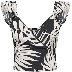 ONLY Onlnova Life Vis Frill Venus Top AOP, svart, M ONLY Onlnova Life Vis Frill Venus Top AOP, svart, M