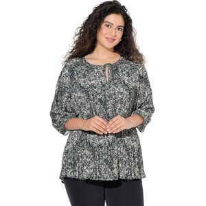 Ulla Popken dam stora storlekar överdimensionerade plus size veckad blus, paisley, rund hals, 3/4-arm, dubbla lager 842265, Olivgrå, 58-60 Ulla Popken dam stora storlekar överdimensionerade plus size veckad blus, paisley, rund hals, 3/4-arm, dubbla lager 842265, Olivgrå, 58-60