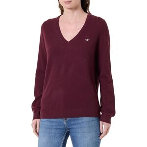 GANT Extrafine Lambswool Blend V-hals, Plum Wine, M GANT Extrafine Lambswool Blend V-hals, Plum Wine, M
