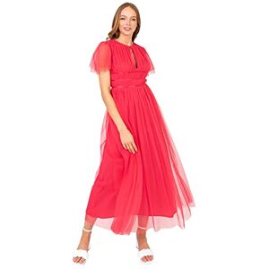 Anaya with Love Damer Midaxi-klänning för kvinnor hög midja nyckelhål kort fladdrande ärm rund hals för bröllop gäst brudtärnor bal paradis rosa storlek 30, Paradisrosa, 56 SE Anaya with Love Damer Midaxi-klänning för kvinnor hög midja nyckelhål kort fladdrande ärm rund hals för bröllop gäst brudtärnor bal paradis rosa storlek 30, Paradisrosa, 56 SE