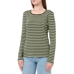 GANT Slim Striped Ribbed LS T-shirt, Grön, L GANT Slim Striped Ribbed LS T-shirt, Grön, L