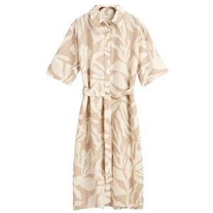 GANT REL Palm Print Linne Shirt Dress, Torr sand, 32 SE GANT REL Palm Print Linne Shirt Dress, Torr sand, 32 SE