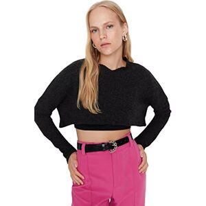 Trendyol dam kvinna magtröja standard stående krage stickad blus skjorta, svart, M UK, Svart, M Trendyol dam kvinna magtröja standard stående krage stickad blus skjorta, svart, M UK, Svart, M