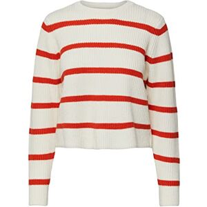 PIECES Dam Pcosilla Ls O-Neck Knit Noos Bc tröja, Molndansare/ränder: tangerin tango, L PIECES Dam Pcosilla Ls O-Neck Knit Noos Bc tröja, Molndansare/ränder: tangerin tango, L