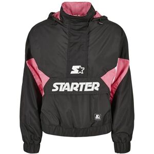 Starter Black Label Dam damer startfärg block halv dragkedja vindjacka jacka, svart/rosa grapefrukt, XS Starter Black Label Dam damer startfärg block halv dragkedja vindjacka jacka, svart/rosa grapefrukt, XS