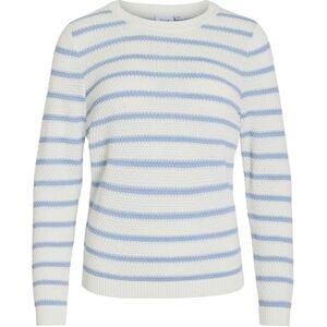 Vila dam Vidalo O-hals L/S randig stickad topp Noos, vit alysum, XXL Vila dam Vidalo O-hals L/S randig stickad topp Noos, vit alysum, XXL