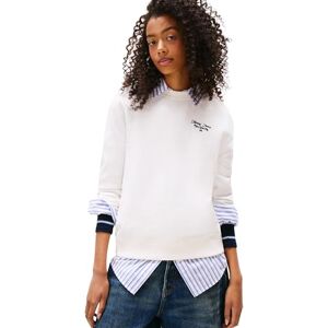 Tommy Jeans Dam TJW REG ESS LOGO 1 CREW EXT DW0DW21960, vit, XXL, Vit (Ecru), XXL Tommy Jeans Dam TJW REG ESS LOGO 1 CREW EXT DW0DW21960, vit, XXL, Vit (Ecru), XXL