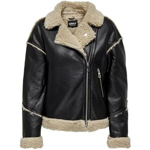 ONLY Bestseller A/S ONLWILMA Faux Leath Sherpa jacka CC OTW jacka, svart/detalj: Moonbeam, XS, Black/Detail:moonbeam, XS ONLY Bestseller A/S ONLWILMA Faux Leath Sherpa jacka CC OTW jacka, svart/detalj: Moonbeam, XS, Black/Detail:moonbeam, XS