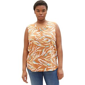 TOM TAILOR Damer Plussize blus 1035965, 31758 Brown Abstract Leaf Design, 46 Plus size TOM TAILOR Damer Plussize blus 1035965, 31758 Brown Abstract Leaf Design, 46 Plus size