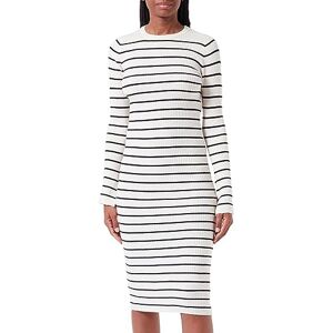 VERO MODA Bestseller A/S VMGOLD Ribblängd LS O-hals klänning, Björk/ränder: w. svart, XS VERO MODA Bestseller A/S VMGOLD Ribblängd LS O-hals klänning, Björk/ränder: w. svart, XS