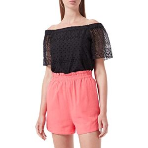ONLY Damer ONLCARO HW PB Linen Blend PNT Shorts, Calypso Coral, XS ONLY Damer ONLCARO HW PB Linen Blend PNT Shorts, Calypso Coral, XS