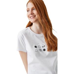 Koton Dam T-shirt med Rundhalsausschnitt Kurzarm, Ecru (010), S, Ecru (010), S Koton Dam T-shirt med Rundhalsausschnitt Kurzarm, Ecru (010), S, Ecru (010), S
