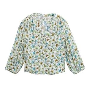 TOM TAILOR Denim dam lös passform blus med blommönster, 37809 – vit grön blå blomma tryck, L TOM TAILOR Denim dam lös passform blus med blommönster, 37809 – vit grön blå blomma tryck, L