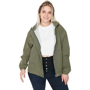 Trendyol Damen Regular Basic Plain Webstoff Große en i vinterjacka dam, khaki, 46, Khaki, 46 Trendyol Damen Regular Basic Plain Webstoff Große en i vinterjacka dam, khaki, 46, Khaki, 46