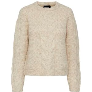PIECES Bestseller A/S Dam Pcnina Ls O-neck Knit Noos Bc tröja, Björk, S PIECES Bestseller A/S Dam Pcnina Ls O-neck Knit Noos Bc tröja, Björk, S