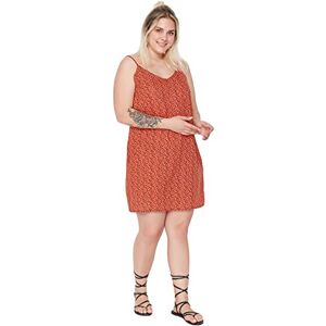 Trendyol Curve Plus Size Klänning Brun, Orange, 38 stor Trendyol Curve Plus Size Klänning Brun, Orange, 38 stor