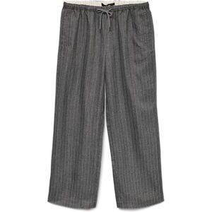 VERO MODA Vmrhoda Mw Pinstripe Wide Dad Pant, Mörkgrå melange, S / 34L VERO MODA Vmrhoda Mw Pinstripe Wide Dad Pant, Mörkgrå melange, S / 34L