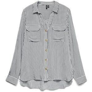 VERO MODA Dam Blus Vmbumpy L/S skjorta New Noos, Snövit/ränder: indiskt bläck, XS VERO MODA Dam Blus Vmbumpy L/S skjorta New Noos, Snövit/ränder: indiskt bläck, XS