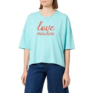 Love Moschino dam oversize fit kortärmad topp, turkos, 48 Love Moschino dam oversize fit kortärmad topp, turkos, 48