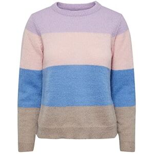 PIECES Dam PCJYMMA LS O-hals stickad NOOS BC tröja, lila rosa/ränder: CROS-GRSK-silver mink, XS PIECES Dam PCJYMMA LS O-hals stickad NOOS BC tröja, lila rosa/ränder: CROS-GRSK-silver mink, XS