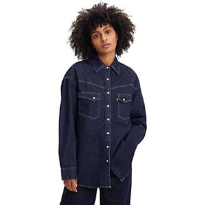 Levi's Dorsey XL västerländsk skjorta för kvinnor, Indigo sköljning, L Levi's Dorsey XL västerländsk skjorta för kvinnor, Indigo sköljning, L