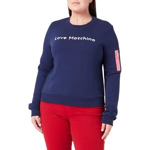Love Moschino Kvinnors regular fit rund hals långärmad tröja mörkblå, 44, Mörkblå Love Moschino Kvinnors regular fit rund hals långärmad tröja mörkblå, 44, Mörkblå