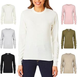 Light & Shade Ljus och skugga dam Cashmilon supermjuk touch rund hals stickad jumper tröja, elfenben, medium Light & Shade Ljus och skugga dam Cashmilon supermjuk touch rund hals stickad jumper tröja, elfenben, medium