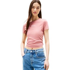 Tommy Jeans dam TJW Slim Essential LOGO2 TEE EXT DW0DW20913 S/S t-shirt, rosa (Tahiti Berry), L, Rosa (Tahiti bär), L Tommy Jeans dam TJW Slim Essential LOGO2 TEE EXT DW0DW20913 S/S t-shirt, rosa (Tahiti Berry), L, Rosa (Tahiti bär), L