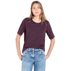 Cecil B321114 randig t-shirt, röd aubergine, XS dam, Röd aubergine, XS Cecil B321114 randig t-shirt, röd aubergine, XS dam, Röd aubergine, XS
