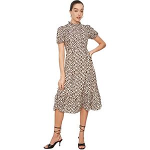 Trendyol Dam Midi Basic Normal Vävd Klänning, Grädde, 60 SE Trendyol Dam Midi Basic Normal Vävd Klänning, Grädde, 60 SE
