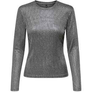 ONLY ONLMIRINDA L/S O-hals TOP JRS, Mörkgrå melange/detalj: gun metallic, M ONLY ONLMIRINDA L/S O-hals TOP JRS, Mörkgrå melange/detalj: gun metallic, M