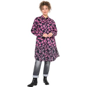 Ulla Popken damer stora storlekar överdimensionerade plus size långblus, hjärtan, A-linje, skjortkrage, långärmad, Rubin, 54-56 Ulla Popken damer stora storlekar överdimensionerade plus size långblus, hjärtan, A-linje, skjortkrage, långärmad, Rubin, 54-56
