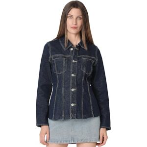 VERO MODA VMLOTTIE LS Peplum DNM jacka GU322GA kort jacka, mörkblå denim/detalj: halsduk, M, Mörkblå denim/detalj: rinse, M VERO MODA VMLOTTIE LS Peplum DNM jacka GU322GA kort jacka, mörkblå denim/detalj: halsduk, M, Mörkblå denim/detalj: rinse, M