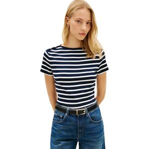 Tommy Hilfiger dam guld knapp smal ss t-shirt WW0WW49250, blå, S Tommy Hilfiger dam guld knapp smal ss t-shirt WW0WW49250, blå, S