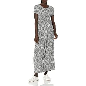 Amazon Essentials dam kortärmad midja maxiklänning (finns i plusstorlek), grå ljung kakelmönster, XX-Large Amazon Essentials dam kortärmad midja maxiklänning (finns i plusstorlek), grå ljung kakelmönster, XX-Large