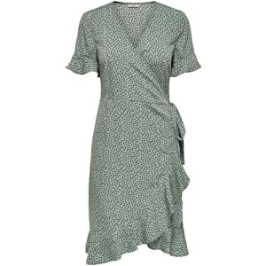 ONLY Dam Onlolivia S/S Wrap Dress WVN Noos klänning, Chinos Green Aop: Svart spot, 40 ONLY Dam Onlolivia S/S Wrap Dress WVN Noos klänning, Chinos Green Aop: Svart spot, 40
