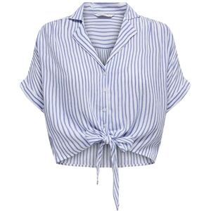 ONLY Dam ONLPAULA Life S/S TIE WVN NOOS t-shirt, Cloud Dancer/Stripes: Blue Stripes, XL, Molndansare/ränder: blå ränder, XL ONLY Dam ONLPAULA Life S/S TIE WVN NOOS t-shirt, Cloud Dancer/Stripes: Blue Stripes, XL, Molndansare/ränder: blå ränder, XL