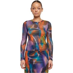 Urban Classics dam AOP mesh långärmad t-shirt, Flerfärgad reflektion, S Urban Classics dam AOP mesh långärmad t-shirt, Flerfärgad reflektion, S