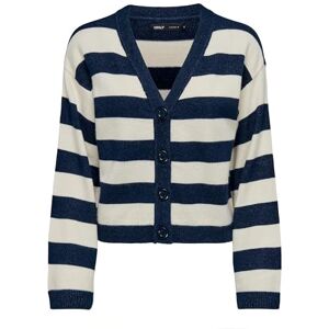 ONLY ONLKATIA LS randig V-hals Cardi CC KNT, Dress blå/ränder: melange/whitecap grå, M ONLY ONLKATIA LS randig V-hals Cardi CC KNT, Dress blå/ränder: melange/whitecap grå, M