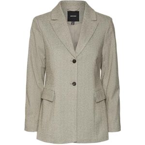 VERO MODA VMKAWI LS Regualr fiskben Blazer, Choklad tårta/detalj: silver mink melange, 38 VERO MODA VMKAWI LS Regualr fiskben Blazer, Choklad tårta/detalj: silver mink melange, 38