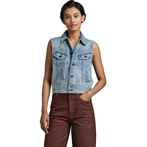 G-STAR RAW Dam smal denim väst jacka, blå (Sun Faded Air Force Blue B988-C947), L G-STAR RAW Dam smal denim väst jacka, blå (Sun Faded Air Force Blue B988-C947), L