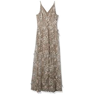 Dress the Population Lång klänning, utsmyckad, med djup urringning, ärmlös, blommig, Rosa Blommig, L Dress the Population Lång klänning, utsmyckad, med djup urringning, ärmlös, blommig, Rosa Blommig, L